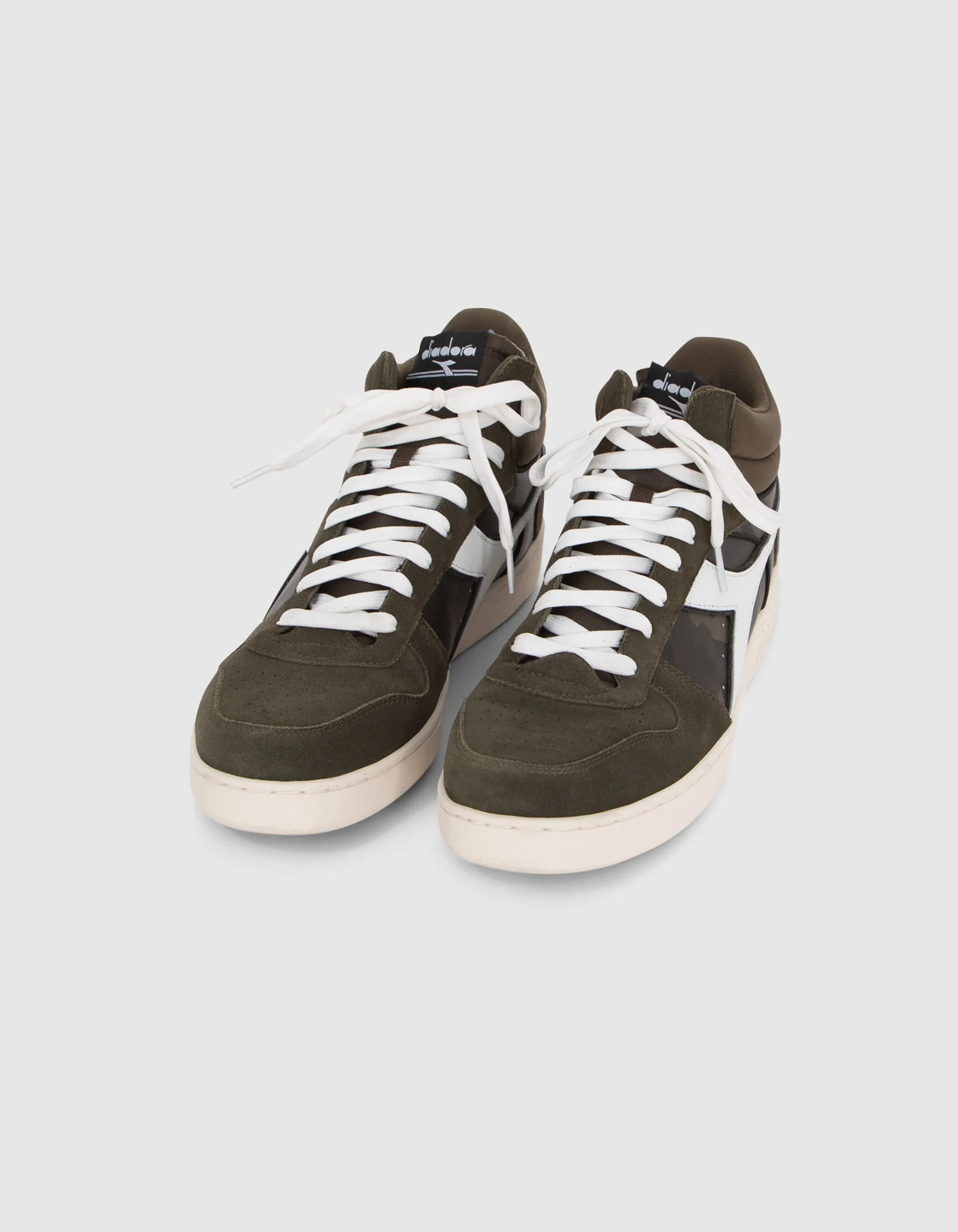 Baskets Mixtes kaki et camouflage en cuir IKKS X DIADORA