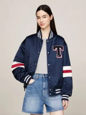 Bomber Letterman en satin | Bleu | Tommy Hilfiger