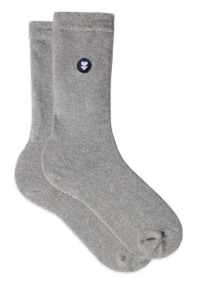 Chaussettes mi-hautes en coton bio - Lucas gris chiné