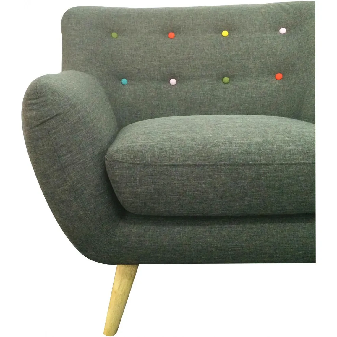 Fauteuil scandinave avec boutons multicolores LIZZY Anthracite | 3 Suisses