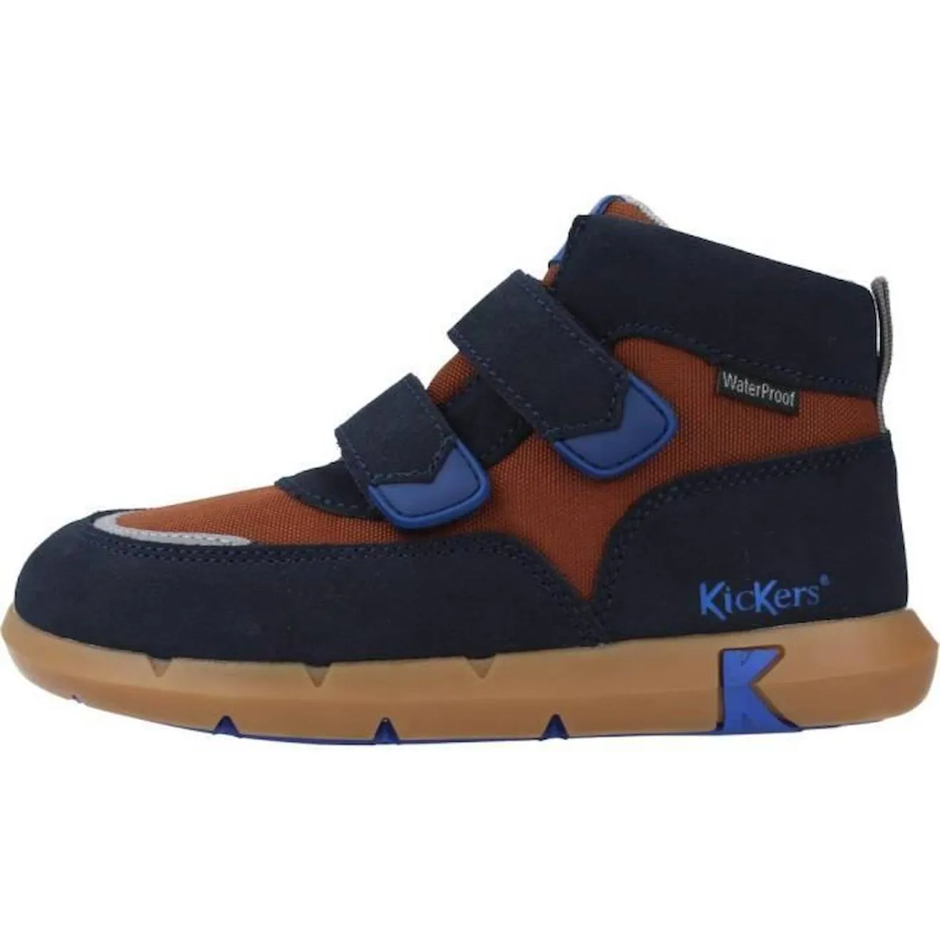 KICKERS Baskets hautes Junibo Jaune/marine Garçon bleu - Kickers