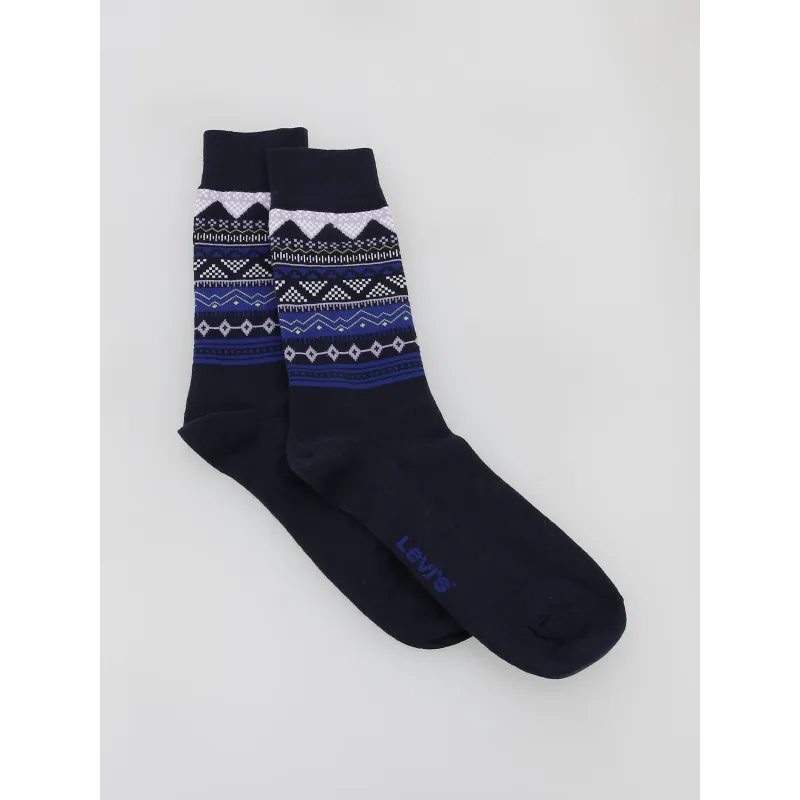 Pack 2 paires de chaussettes hautes fair isle bleu - Levi's | wimod