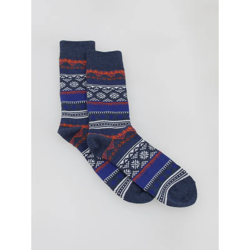 Pack 2 paires de chaussettes hautes fair isle bleu - Levi's | wimod