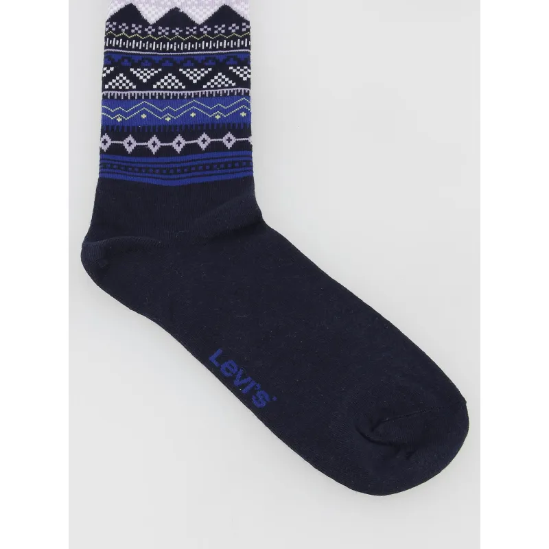 Pack 2 paires de chaussettes hautes fair isle bleu - Levi's | wimod