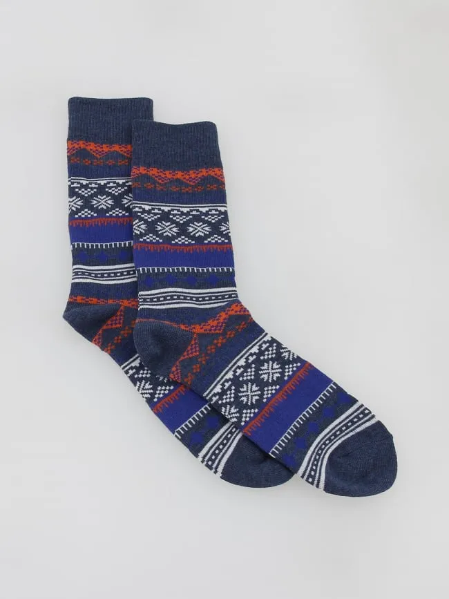 Pack 2 paires de chaussettes hautes fair isle bleu - Levi's | wimod