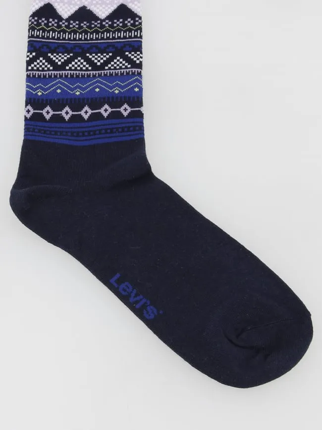 Pack 2 paires de chaussettes hautes fair isle bleu - Levi's | wimod