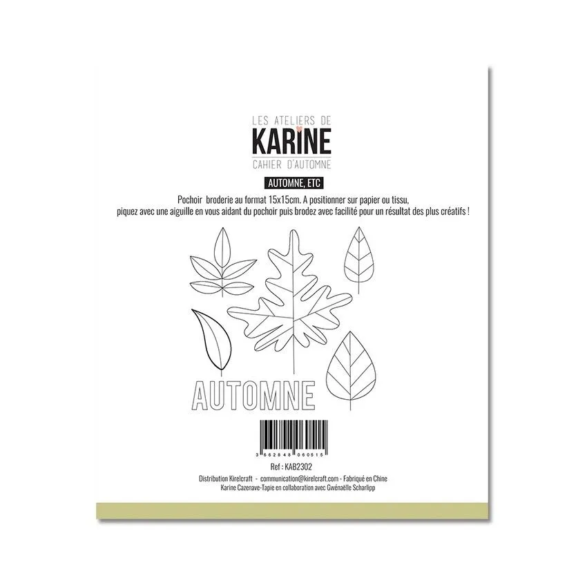 Pochoir De Broderie Les Ateliers De Karine Automne Etc