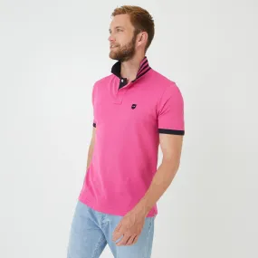 Polo en coton Pima aux détails contrastés rouge