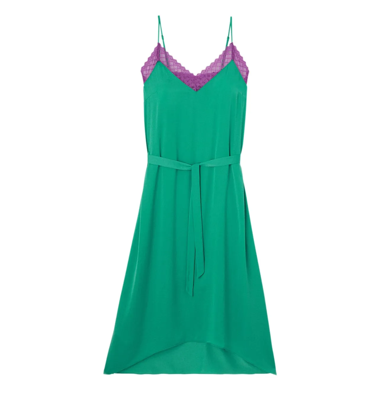 Robe en satin Femme - TURQUOISE UNI COLORE