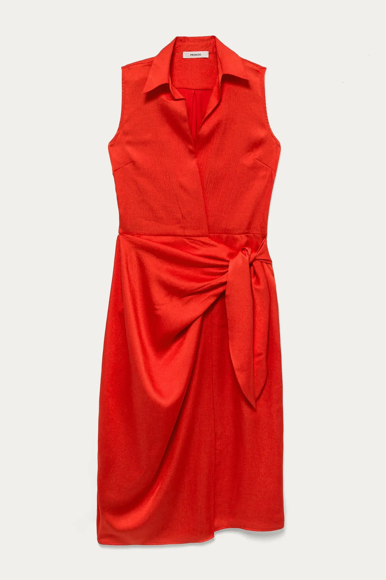 Robe sans manches en satin - Orange