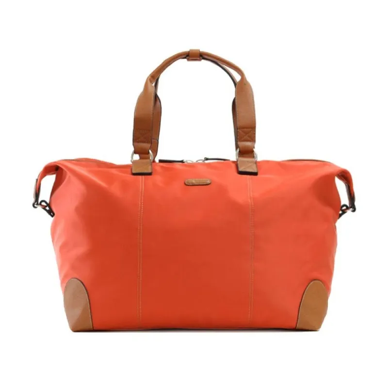 Sac de voyage KATANA nylon et cuir XL orange | Planetebag.com