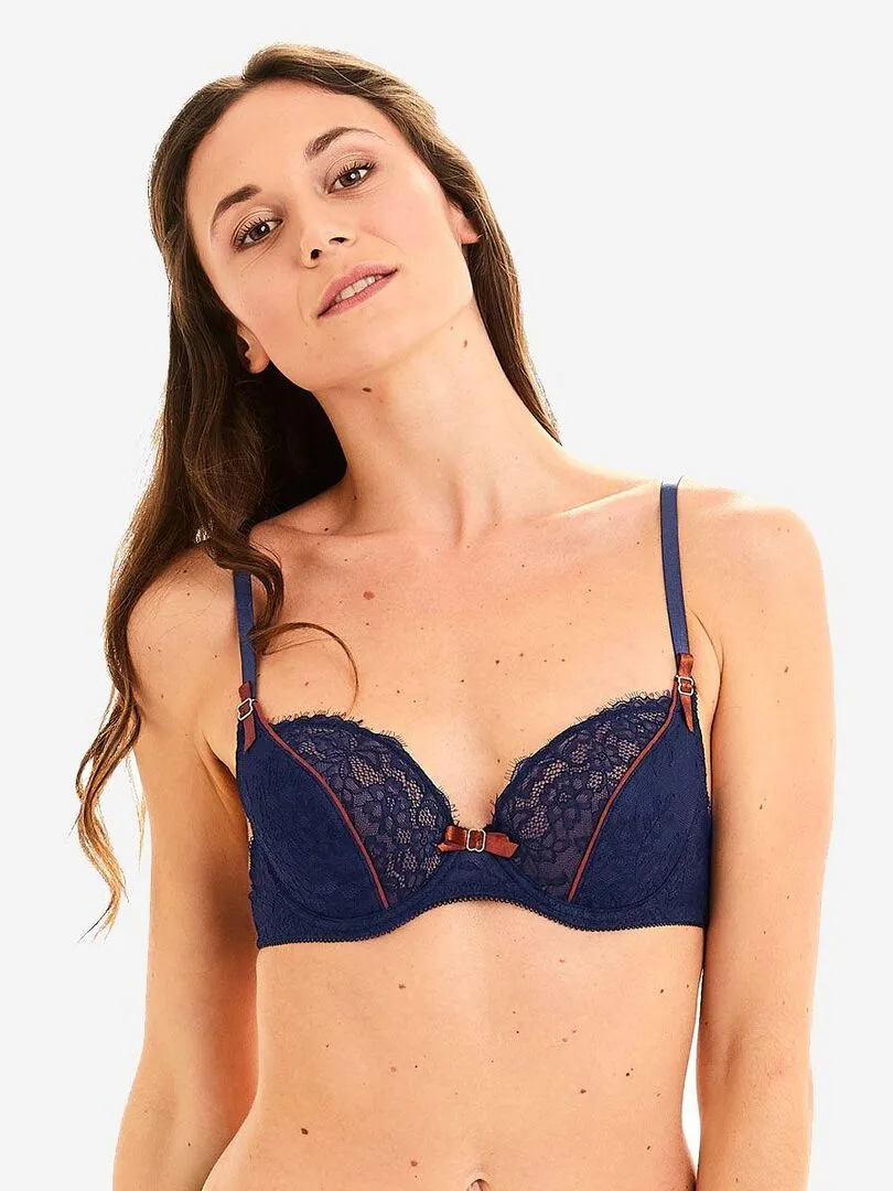 Soutien-gorge ampliforme coque moulée CUBA LIBRE - Pomm'Poire - Bleu