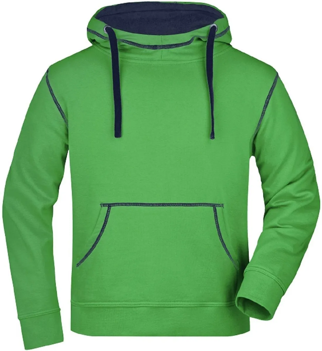 Sweat shirt à capuche homme - JN961 - vert et marine 