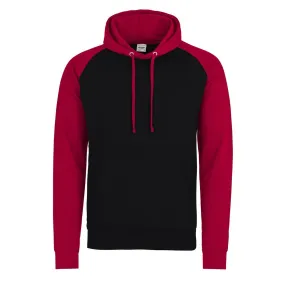 Sweat à capuche contrastée - homme - JH009 - noir et tomate 