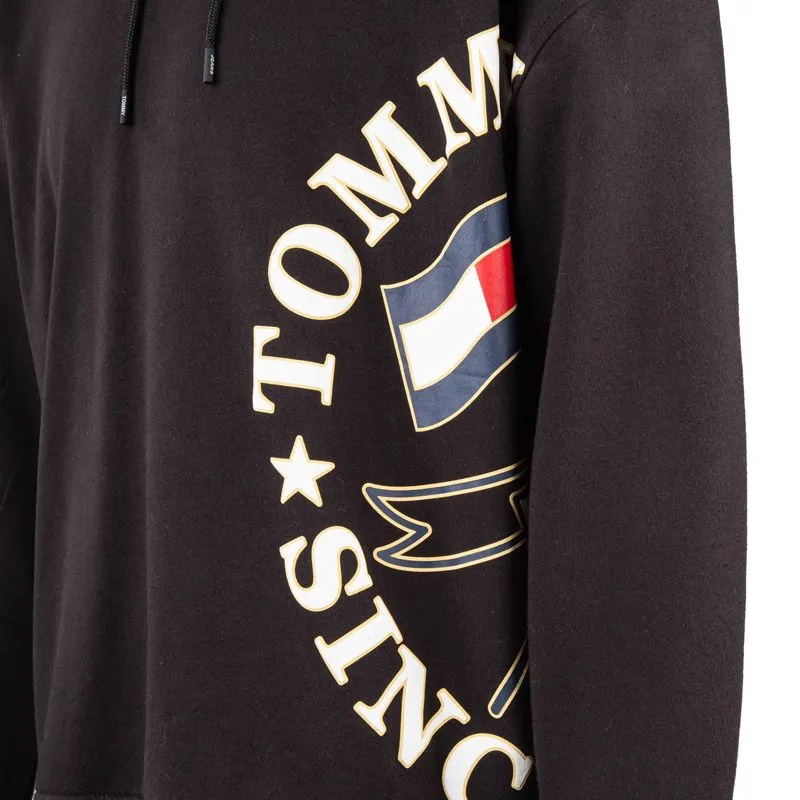 Sweat à capuche noir imprimé Homme TOMMY HILFIGER à prix dégriffé ! | 