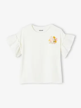 T-shirt manches à volants en broderie anglaise fille écru - Vertbaudet