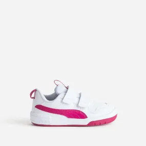 Tennis PUMA blanche et rose à scratchs - Baskets Sport | ERAM