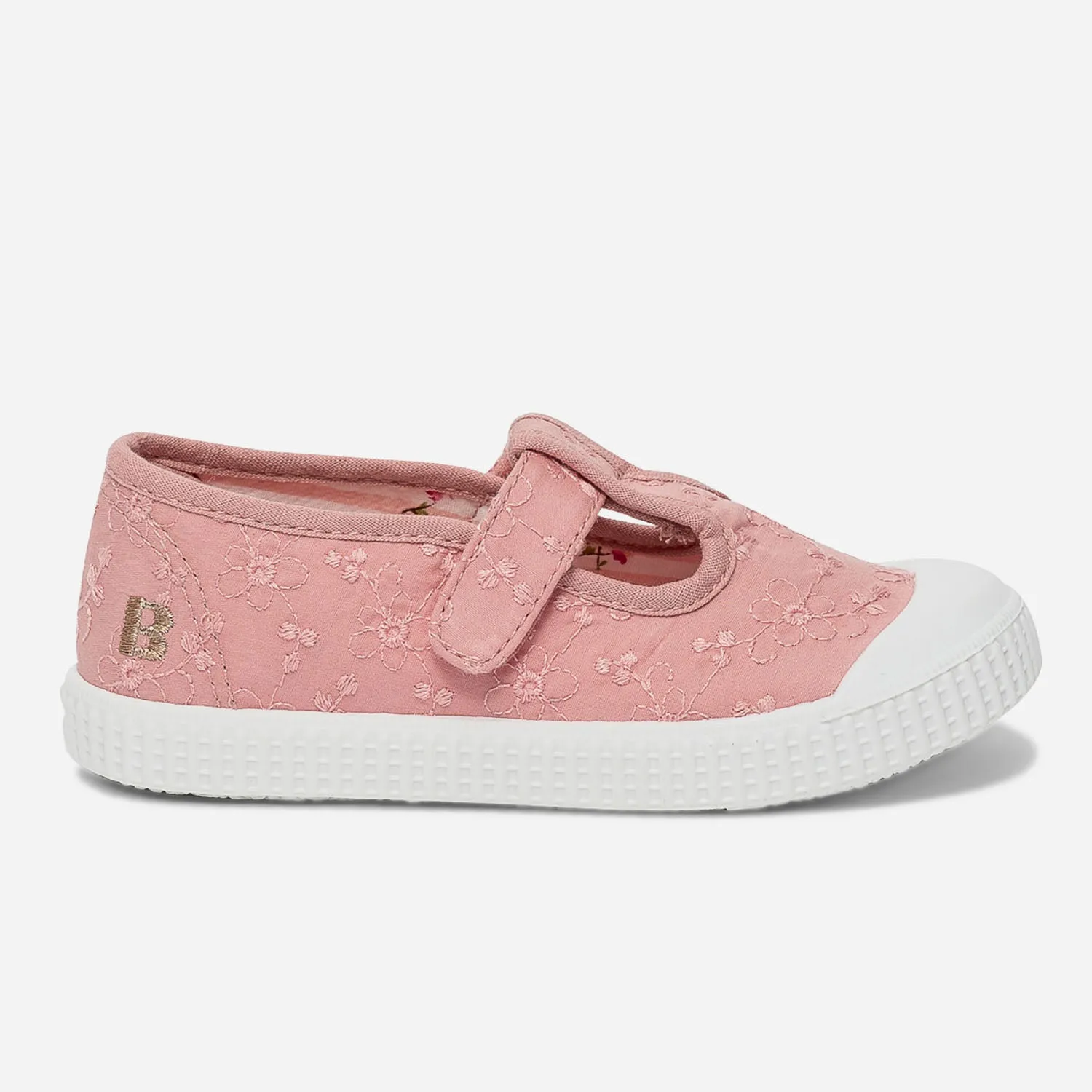 Tennis salomé BUGGY rose en toile brodée - Baskets Enfant | ERAM