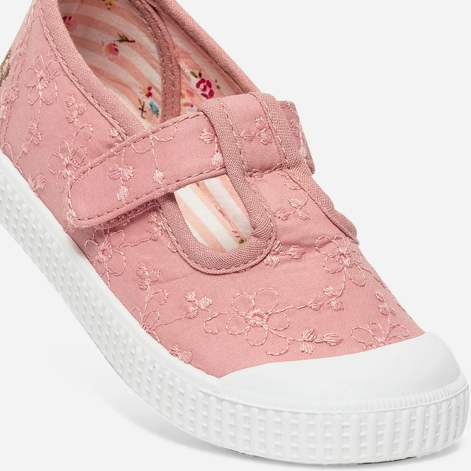 Tennis salomé BUGGY rose en toile brodée - Baskets Enfant | ERAM