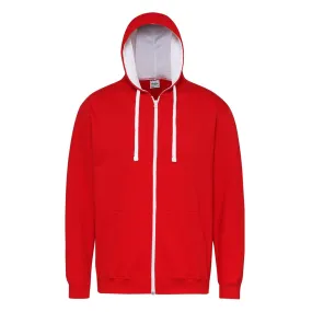 Veste zippée à capuche unisexe - JH053 - rouge et blanc 